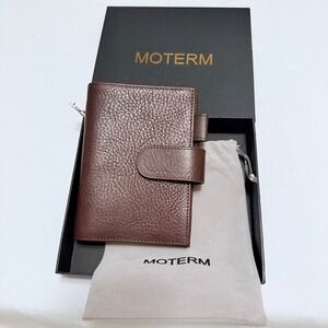 Moterm Luxe Pockets Planner Cover Unisex OS Brown Like New Pebbled Leather Snap